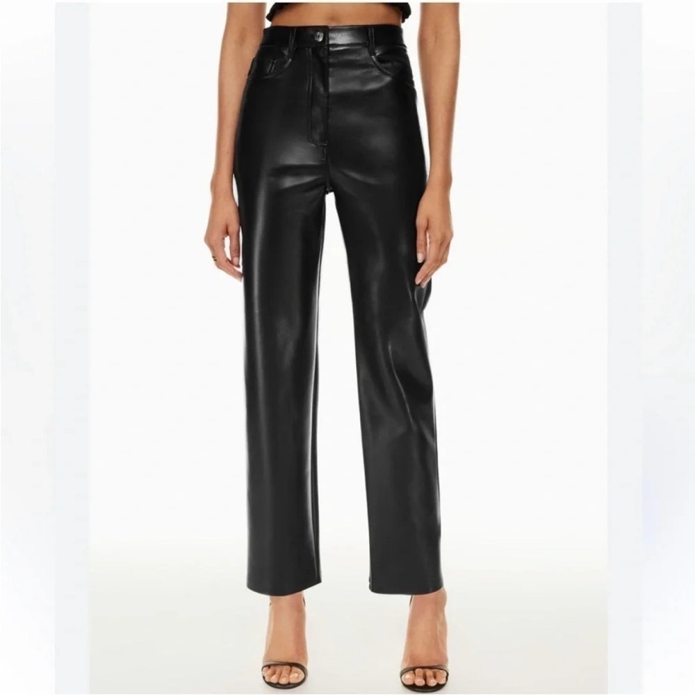 Wilfred black leather pants Melina Super High Rise straight leg Pants 4